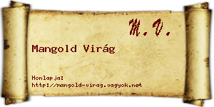 Mangold Virág névjegykártya